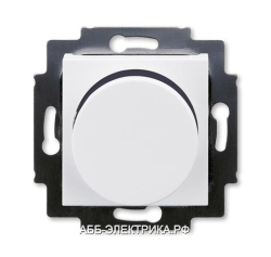 Диммер поворотно-нажимной , 600Вт для ламп накаливания, цвет Белый/Дымчатый черный, Levit, ABB